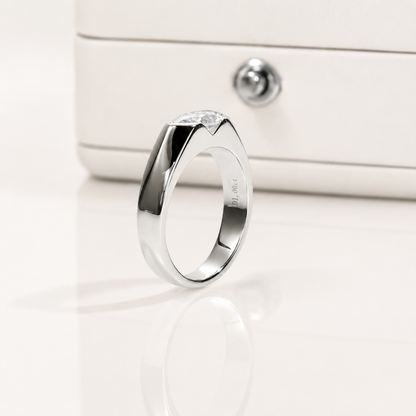 Eclipse Marquise Lünettengefasster vergoldeter Ring