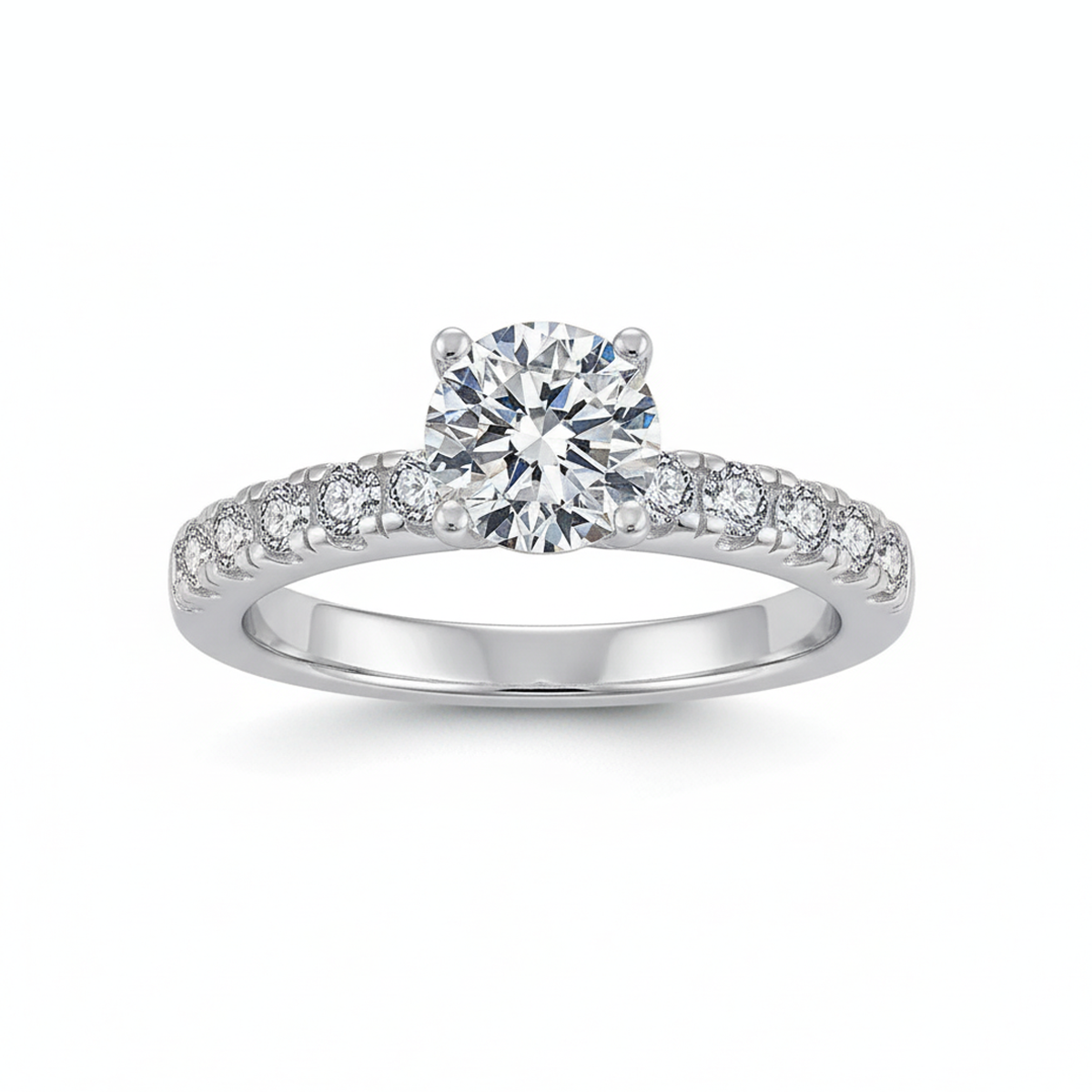Moissanite Vertex Solitaire Ring 18k Gold Plated