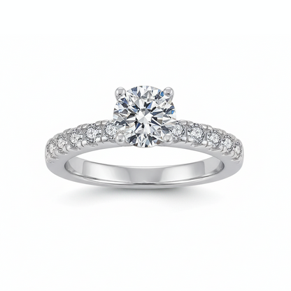 Moissanite Vertex Solitaire Ring 18k Gold Plated