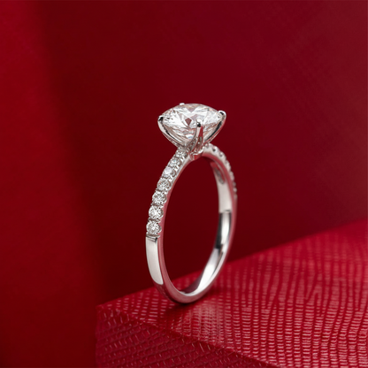 Moissanite Vertex Solitaire Ring 18k Gold Plated