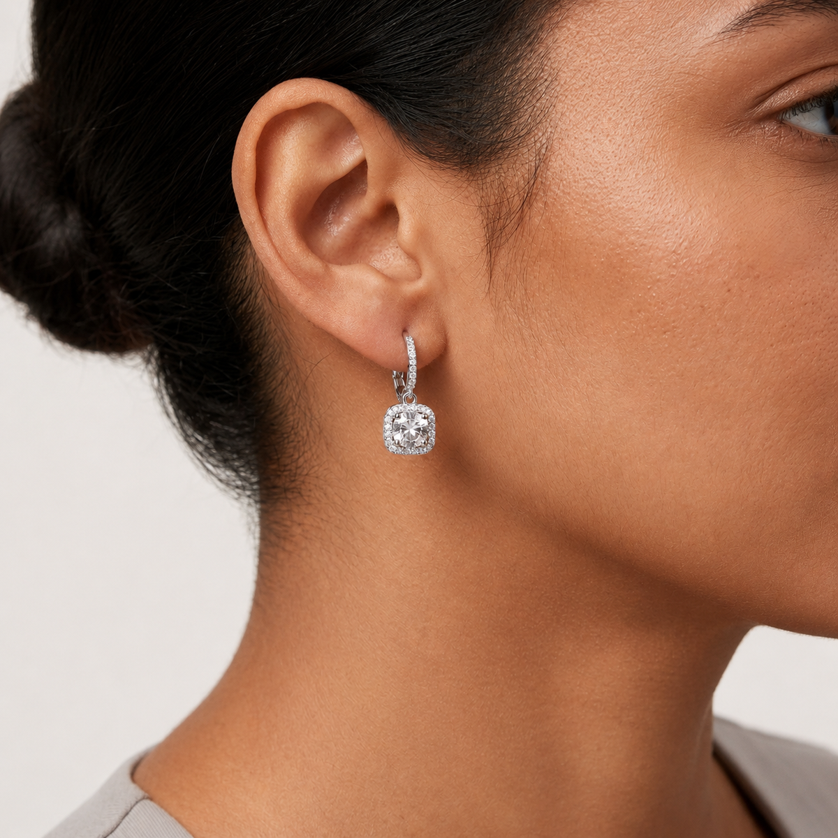 Brilliant Moissanite Gold Plated Earrings