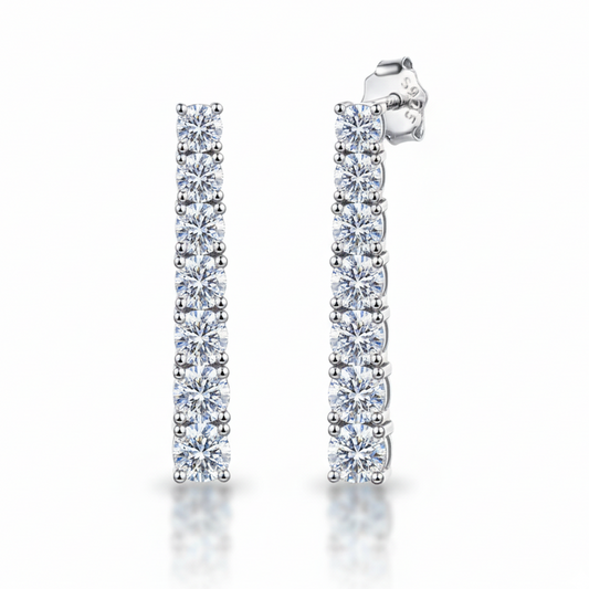 Elegant Drop Moissanite Gold Plated Earrings