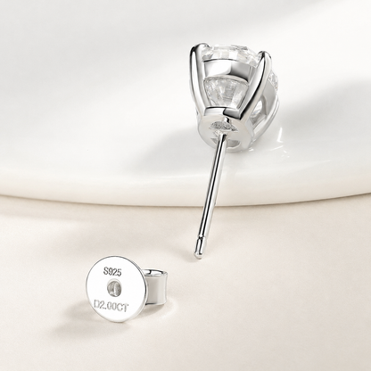 Elegant Oval Moissanite Solitaire Gold Plated Earrings