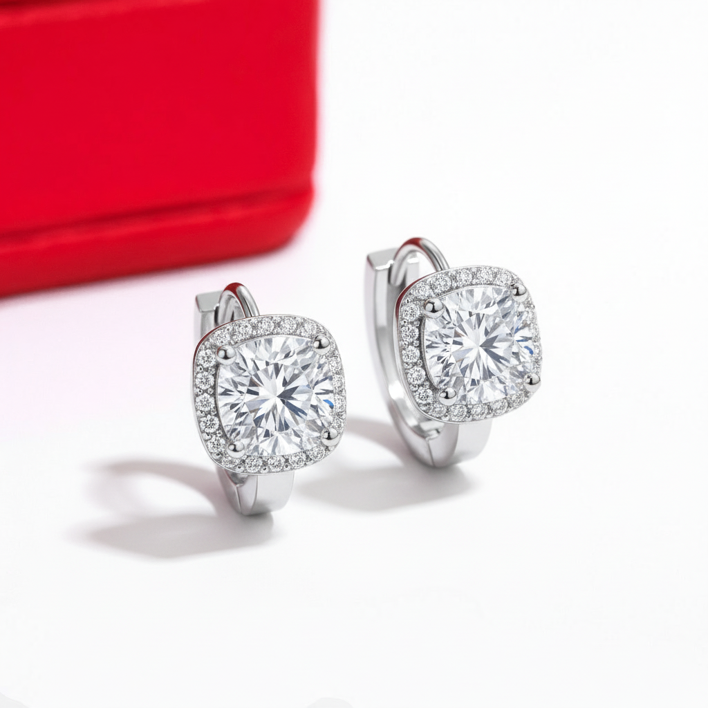 Serene Brilliance Moissanite Gold Plated Earrings