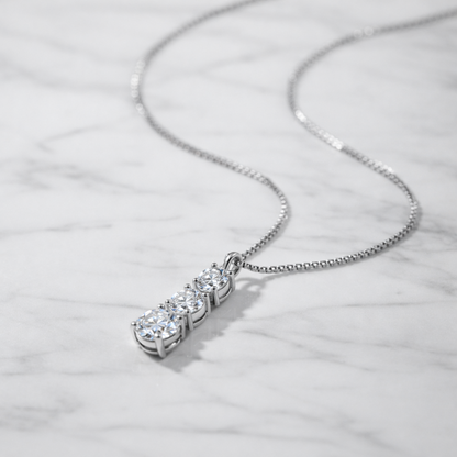 Triple Spark Moissanite Gold Plated Necklace