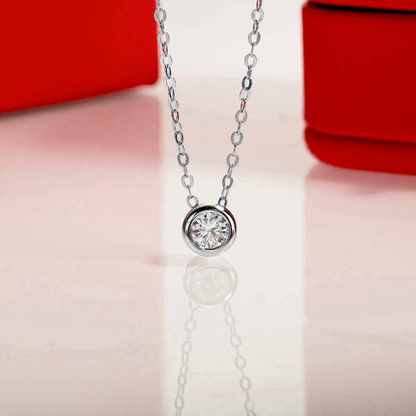 Luminous Spark Moissanite White Gold Plated Necklace