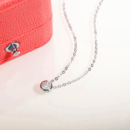 Luminous Spark Moissanite White Gold Plated Necklace