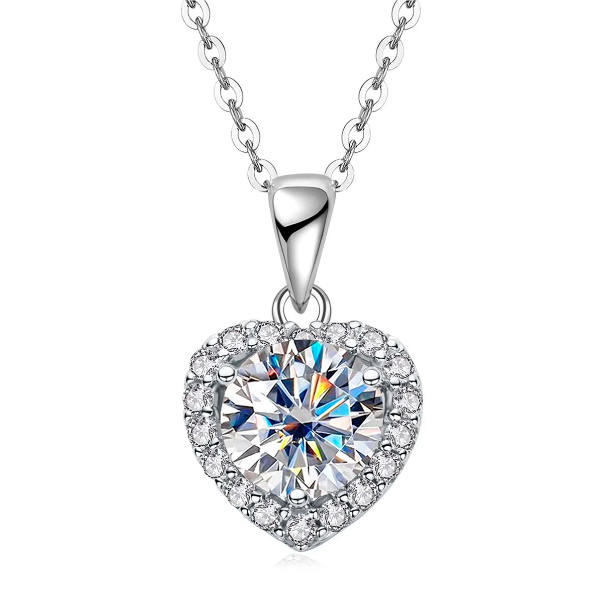 Heart Spark Moissanite Gold Plated Necklace