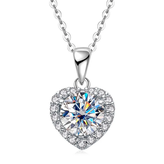 Heart Spark Moissanite Gold Plated Necklace