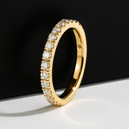 Round Cut Moissanite Gold Plated Half Eternity Ring