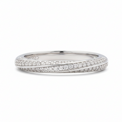 Interlacing Light Moissanite Half Eternity Ring