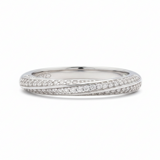 Interlacing Light Moissanite Half Eternity Ring