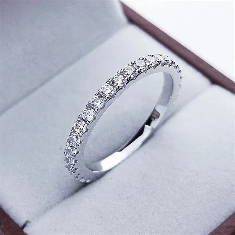 Round Cut Moissanite Gold Plated Full Eternity Ring