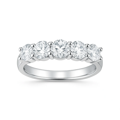 Quintessence 18k Gold Plated Moissanite Half Eternity Ring