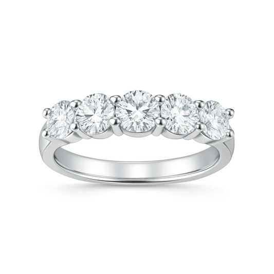 Quintessence 18k Gold Plated Moissanite Half Eternity Ring