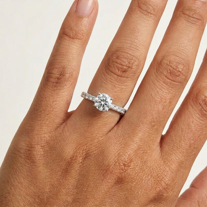 Moissanite Vertex Solitärring 18k vergoldet
