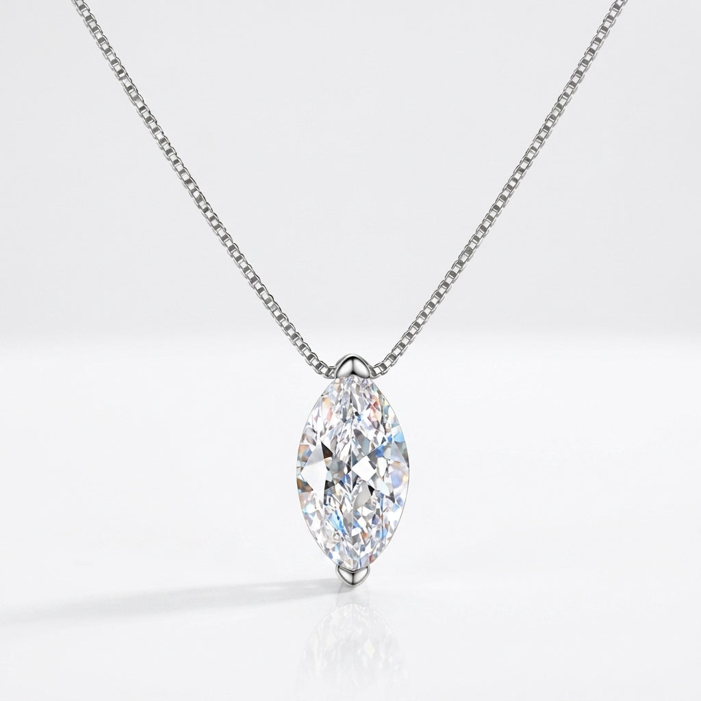 Collier Bella Marquise Moissanite Plaqué Or