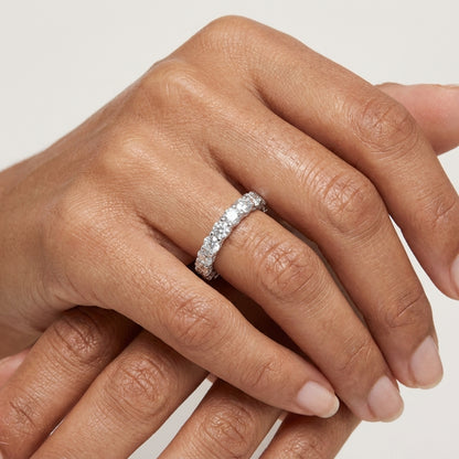 Luxe Pavé Detail Moissanite Gold Plated Eternity Ring