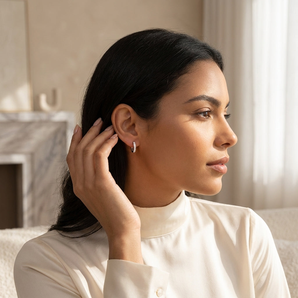 Boucles d'oreilles plaquées or Radiance Moissanite