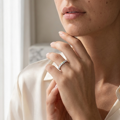 Brilliant Full Eternity Moissanite Gold Plated Ring